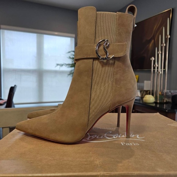 NEW Christian Louboutin So CL Chelsea Booty 85mm size 36 Suede - Picture 6 of 11